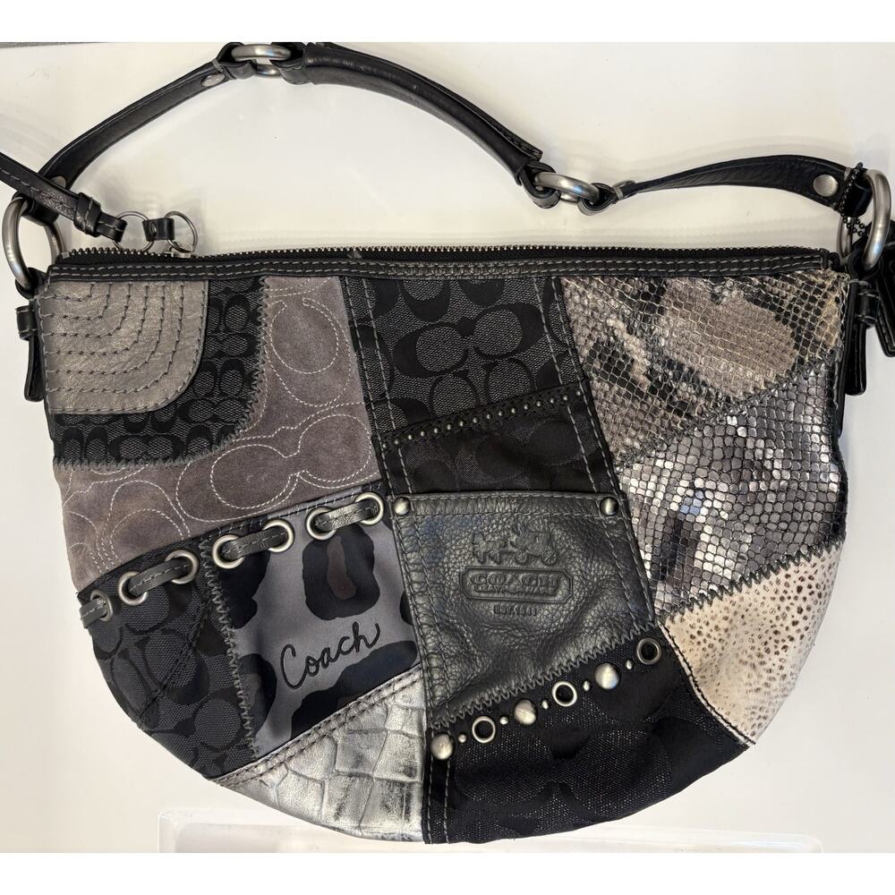 Vintage Coach Signature Leopard Patchwork Soho Hobo Shoulder Bag Y2K F0893-13003